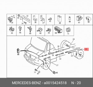 Датчик, частота вращения колеса A 001 542 45 18 MERCEDES BENZ