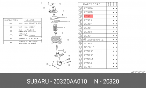 Опора амортизатора подвески 20320-AA010 SUBARU