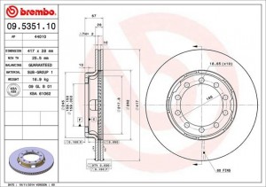 Тормозной диск 09.5351.10 BREMBO