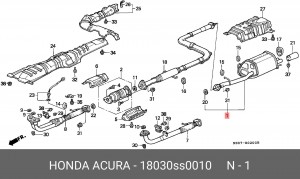 Глушитель выхлопных газов конечный 18030SS0010 HONDA