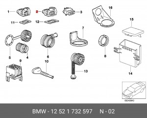 Штекерная гильза, система зажигания 12 52 1 732 597 BMW