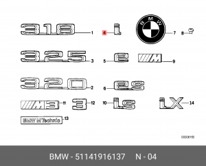 Эмблема 51 14 1 916 137 BMW