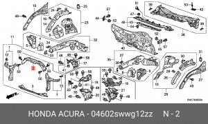 Балка крепления радиатора 04602SWWG12ZZ HONDA