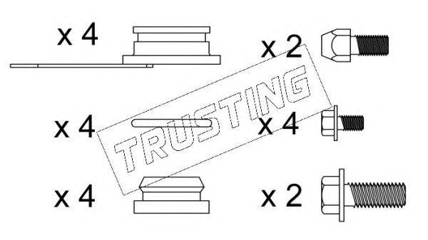 Комплектующие, колодки дискового тормоза KIT023 TRUSTING