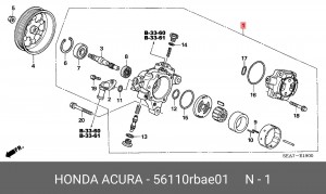 Гидравлический насос, рулевое управление 56110RBAE01 HONDA