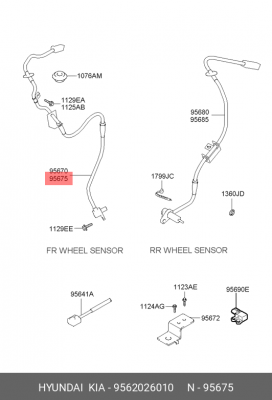 Датчик, частота вращения колеса 9562026010 HYUNDAI KIA