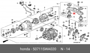 Сайлентблок 50711-SWA-020 HONDA