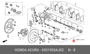 Тормозной суппорт 43019S5AJ02 HONDA