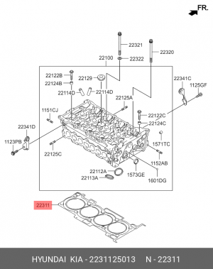 Прокладка ГБЦ 2231125013 HYUNDAI KIA