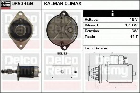 Стартер DRS3459 DELCO REMY