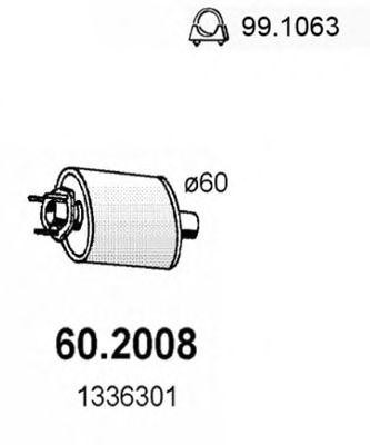 Предглушитель выхлопных газов 602008 ASSO