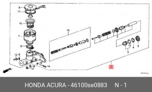 Главный тормозной цилиндр 46100SE0883 HONDA