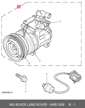 Компрессор, кондиционер AWR1458 MG ROVER LAND ROVER