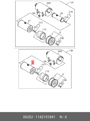 Фильтр воздушный 1142151841 ISUZU