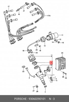 Бегунок распределителя зажигани 93060290101 PORSCHE