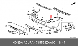 Кронштейн крепления бампера 71555SZAA00 HONDA