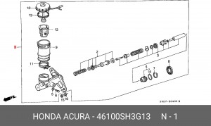 Главный тормозной цилиндр 46100SH3G13 HONDA