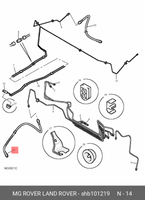Тормозной шланг SHB101219 MG ROVER LAND ROVER