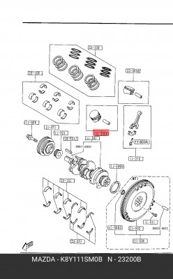 Поршень ДВС K8Y1-11-SM0B MAZDA