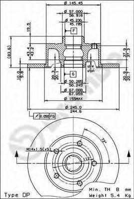 Тормозной диск 08.6911.14 BREMBO