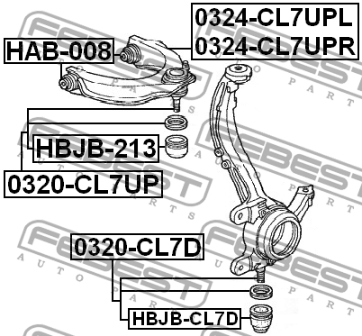Опора шаровая подвески 0320-CL7UP FEBEST