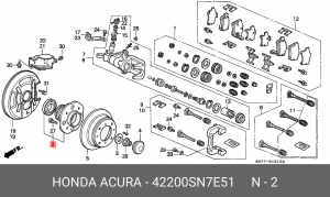 Комплект подшипника ступицы колеса 42200SN7E51 HONDA