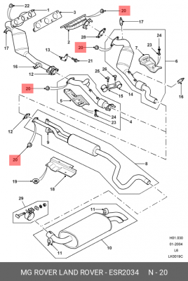 Гайка, выпускной коллектор ESR2034 MG ROVER LAND ROVER