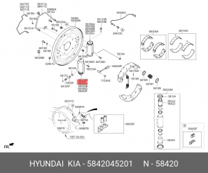 Колесный тормозной цилиндр 5842045201 HYUNDAI KIA
