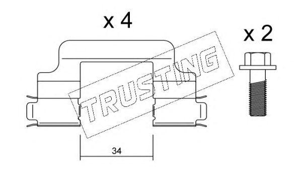 Комплектующие, колодки дискового тормоза KIT042 TRUSTING