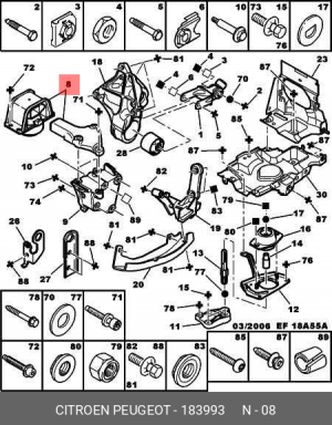 Подвеска, двигатель 1839 93 CITROEN PEUGEOT