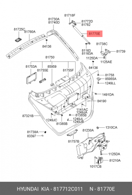 Упругий элемент, крышка багажника / помещения для груза 817712C011 HYUNDAI KIA