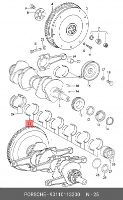 Подшипник коленвала 90110113200 PORSCHE