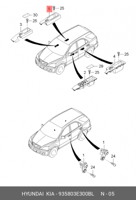 Кнопка управления стеклоподъемником 935803E300BL HYUNDAI KIA