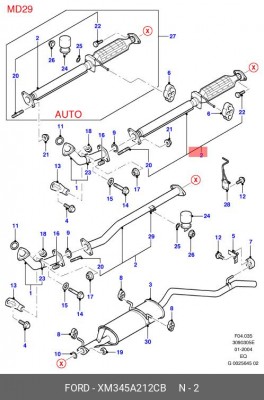 Труба системы выпуска ОГ XM34-5A212-CB FORD