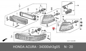 Габаритные огни 34300SH3G05 HONDA