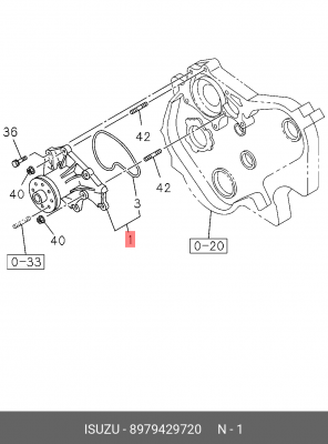Водяной насос 8-97942-972-0 ISUZU