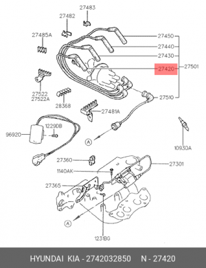 Провод зажигания 2742032850 HYUNDAI KIA
