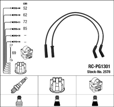 Ккомплект проводов зажигания RC-PG1301 NGK NTK
