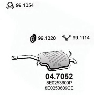Глушитель выхлопных газов конечный 047052 ASSO