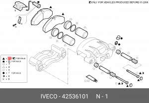 Комплект тормозных колодок, диско 42536101 IVECO