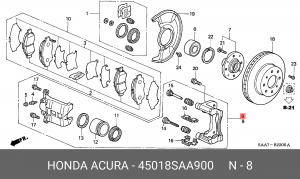 Тормозной суппорт 45018SAA900 HONDA