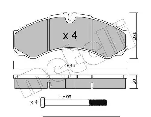 Комплект тормозных колодок, диско 2202120 METELLI