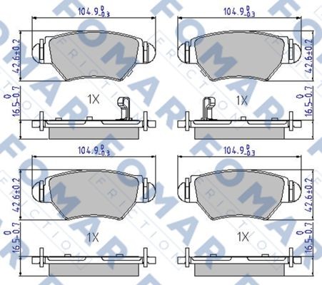 Колодки тормозные дисковые 51668181 ROULUNDS BRAKING