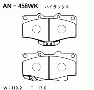 Колодки тормозные дисковые AN458WK AKEBONO