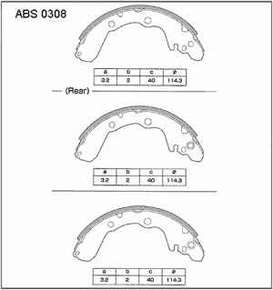 Колодки тормозные барабанные ABS0308 ALLIED NIPPON