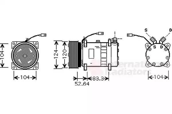 Компрессор, кондиционер 0100K095 VAN WEZEL