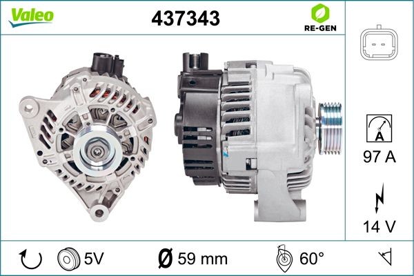 Генератор 437343 VALEO PHC