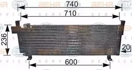 Конденсатор, кондиционер 8FC351037001 HELLA