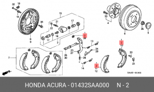 Комплект тормозных колодок 01432SAA000 HONDA