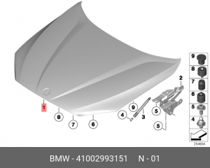 Капот 41 00 2 993 151 BMW